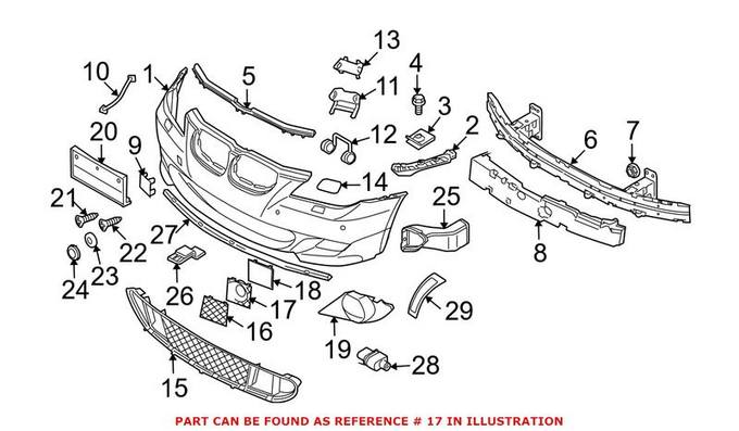 BMW Grille - Front Driver Side Lower 51117897185